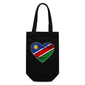 Namibia Flagge Herz used - Geschenkbeutel für Flaschen - Schwarz - Vorne