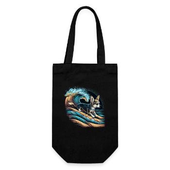 Chihuahua | Surf Cool Planche Surfeur Océan Chien - Sac à bouteille - noir - Devant