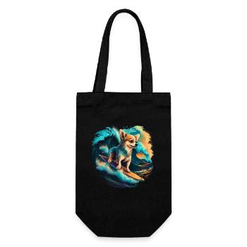 Chihuahua | Surf Cool Planche Surfeur Océan Chien - Sac à bouteille - noir - Devant