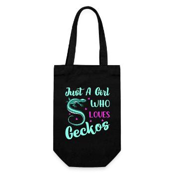 Just A Girl Who Loves Geckos Reptile Lizard Lover - Gift Bag for Bottles - black - Front