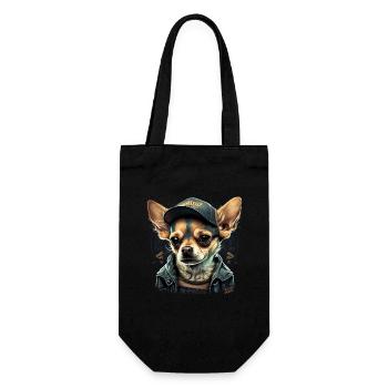 Chihuahua | Trucker LKW-Fahrer Vater Männer Auto - Geschenkbeutel für Flaschen - Schwarz - Vorne