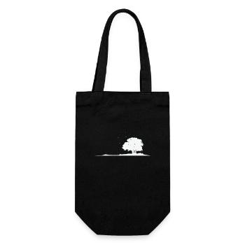 Baum auf dem Feld Natur Blätter - Geschenkbeutel für Flaschen - Schwarz - Vorne