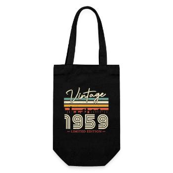 Vintage gift 1959: 64/65 years - Gift Bag for Bottles - black - Front