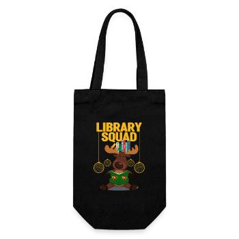 Bibliothek Squad Rentier Weihnachten lustig Buch - Geschenkbeutel für Flaschen - Schwarz - Vorne