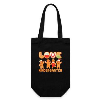 Love Kindergarten Gingerbread Man Christmas Teaching - Gift Bag for Bottles - black - Front