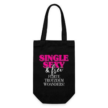 Single Sexy Frei Flirte Woanders Anti Anmache Solo - Geschenkbeutel für Flaschen - Schwarz - Vorne