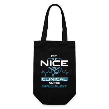 Be Nice To Clinical Nurse Specialist - Geschenkbeutel für Flaschen - Schwarz - Vorne