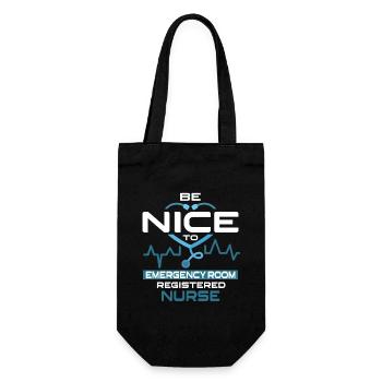 Be Nice To Emergeny Room Registered Nurse - Geschenkbeutel für Flaschen - Schwarz - Vorne