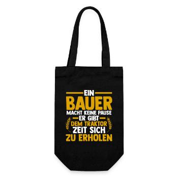 Landwirtschaft Landwirt Traktor Bauernhof Bauer - Geschenkbeutel für Flaschen - Schwarz - Vorne