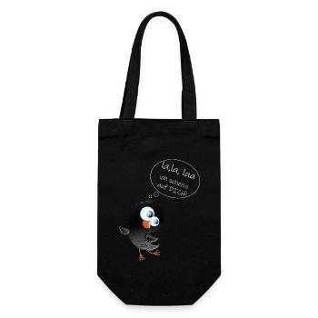 Lustiger Vogel la,laa ich scheiß auf Dich Spruch - Geschenkbeutel für Flaschen - Schwarz - Vorne