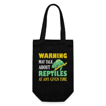 Warning May Talk About Reptiles Lizard Lover - Gift Bag for Bottles - black - Front