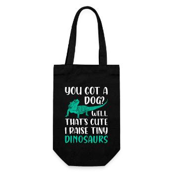 Well That's Cute I Raise Tiny Dinosaurs Lizard Lov - Gift Bag for Bottles - black - Front