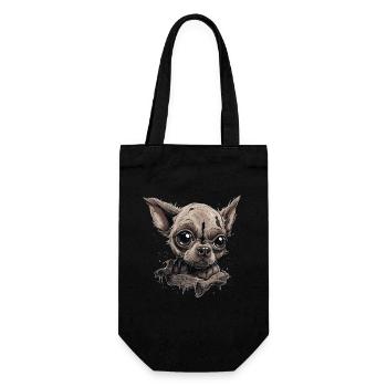 Chihuahua | Zombie Dog Undead Scary Halloween - Gift Bag for Bottles - black - Front
