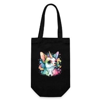 Chihuahua | Colourful Rainbow LGBTQ Unicorn - Gift Bag for Bottles - black - Front
