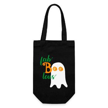 Fab-BOO-lous - Funny ghost for Halloween - Gift Bag for Bottles - black - Front