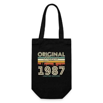 Vintage Birthday Present 1987 - Gift Bag for Bottles - black - Front