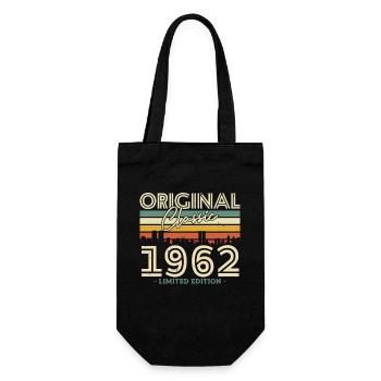 Cadeau vintage 1962 millésime 61/62 ans - Sac à bouteille - noir - Devant