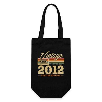 Cadeau d’anniversaire vintage 2012 (11-12 ans) - Sac à bouteille - noir - Devant
