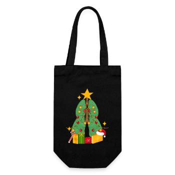 Lung Christmas Tree Breathing Therapy Xmas Therapist - Gift Bag for Bottles - black - Front