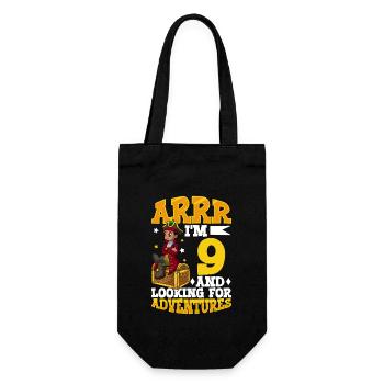 Ich bin 9 - Jungen Pirat - Geschenkbeutel für Flaschen - Schwarz - Vorne