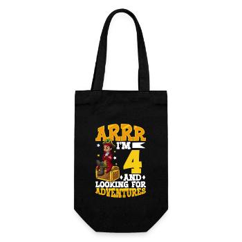 I'm 4 - Boy Pirate - Gift Bag for Bottles - black - Front