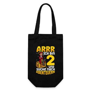 Ich bin 2 - Jungen Pirat - Geschenkbeutel für Flaschen - Schwarz - Vorne