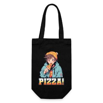 Pizza Lover Young Girl Anime Manga Pizza - Sac à bouteille - noir - Devant