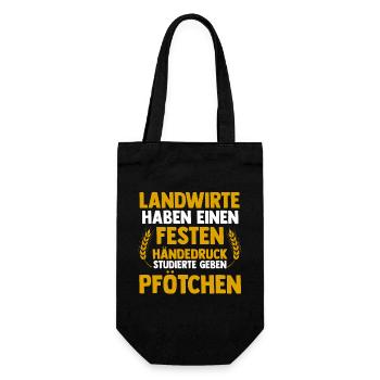 Landwirtschaft Bauer Landwirt - Geschenkbeutel für Flaschen - Schwarz - Vorne