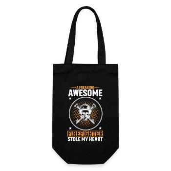 A damn great firefighter - Gift Bag for Bottles - black - Front