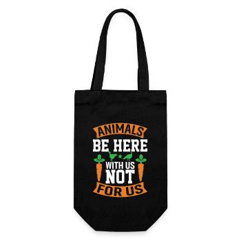 Animals are with us here not for us - Gift Bag for Bottles - black - Front