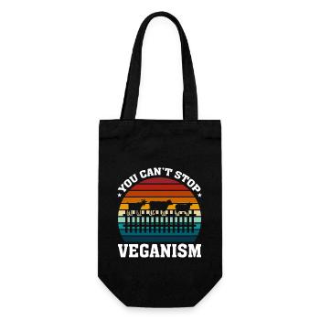 Veganismus Kann Man Nicht Aufhalten - Geschenkbeutel für Flaschen - Schwarz - Vorne