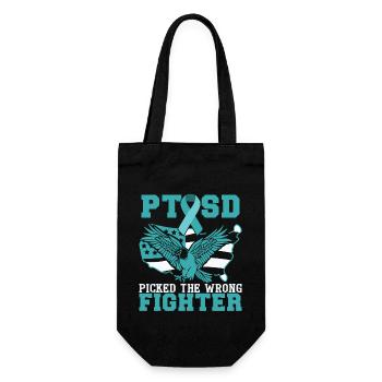 PTSD Picked The Wrong Fighter - Gift Bag for Bottles - black - Front