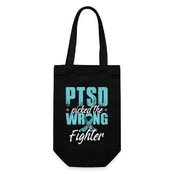 PTSD Picked The Wrong Fighter - Gift Bag for Bottles - black - Front