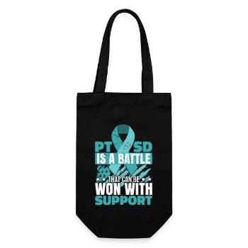 PTSD Support Posttraumatic Stress Disorder - Gift Bag for Bottles - black - Front