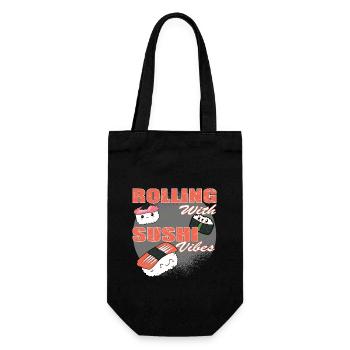 Sushi Vibes Rolling japanese Foodie love - Gift Bag for Bottles - black - Front