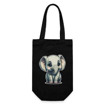 Süsser Baby Elefant Elephant - Geschenkbeutel für Flaschen - Schwarz - Vorne