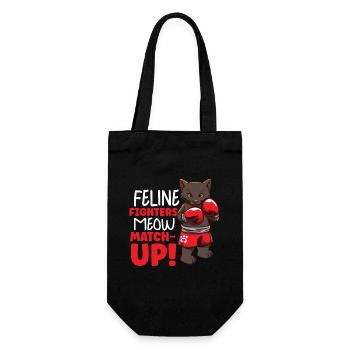 Cat Boxing Ring Boxer Gloves Boxing Fighter - Gift Bag for Bottles - black - Front