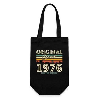 Vintage 1976 Birthday Gift - Gift Bag for Bottles - black - Front