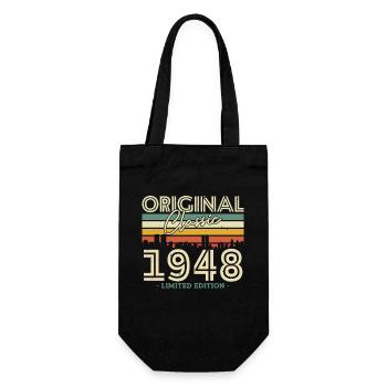 Vintage 1948 Birthday Gift - Gift Bag for Bottles - black - Front