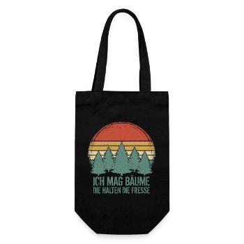 Wandern Wald - Geschenkbeutel für Flaschen - Schwarz - Vorne