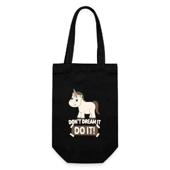 Fake Unicorn Pony Funny Inspiration Motivation - Gift Bag for Bottles - black - Front