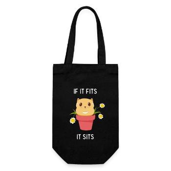 Lustige Katze Im Blumentopf Katzenliebhaber Humor - Geschenkbeutel für Flaschen - Schwarz - Vorne