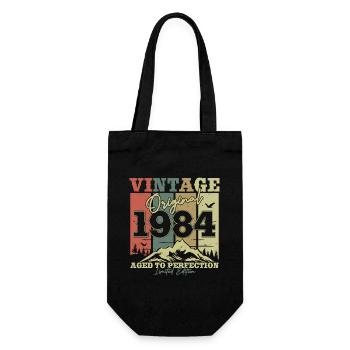 Original 1984 Vintage Birthday Retro - Gift Bag for Bottles - black - Front
