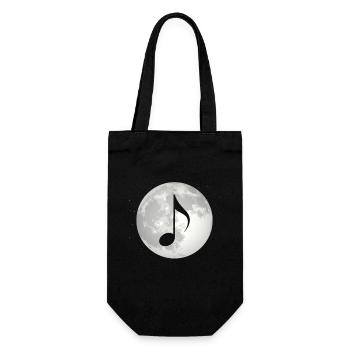 Vollmond - Musik - - Geschenkbeutel für Flaschen - Schwarz - Vorne