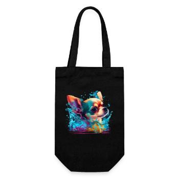 Chihuahua | Schwimmer Schwimmen Wasser Tauchen - Geschenkbeutel für Flaschen - Schwarz - Vorne