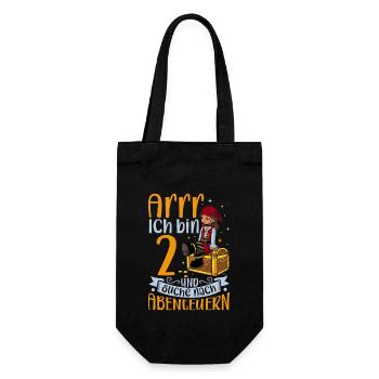 Ich bin 2 - Mädchen Pirat - Geschenkbeutel für Flaschen - Schwarz - Vorne