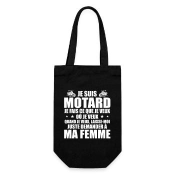 Motard En Couple Idée Cadeau Pour Mon Mari Humour - Sac à bouteille - noir - Devant