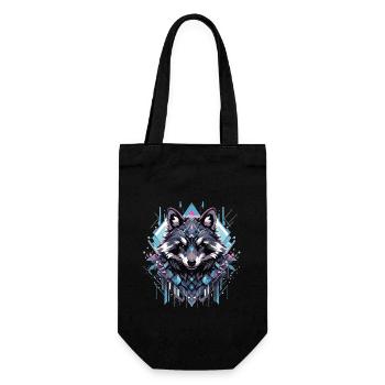 raccoon raccoon raccoon head animals - Gift Bag for Bottles - black - Front