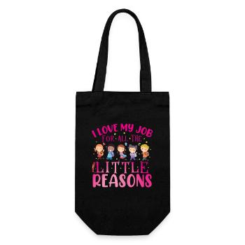 I Love My Job For All The Little Reasons - Gift Bag for Bottles - black - Front