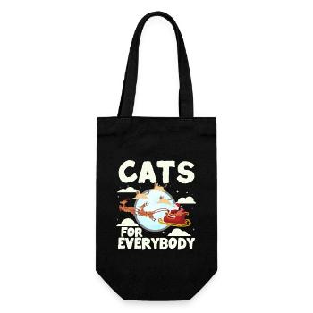 Katzen für alle Weihnachten Katze lustig Weihnacht - Geschenkbeutel für Flaschen - Schwarz - Vorne